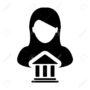 Bank Icon Vector With Person Profile Female Avatar Symbol for Banking and Finance in Glyph Pictogram 
illustration