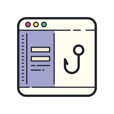 Phishing icon in Color Hand Drawn style